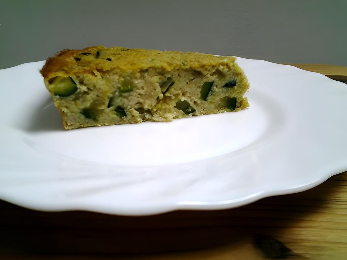 recette Quiche sans pate aux flocons d'avoine et courgette.