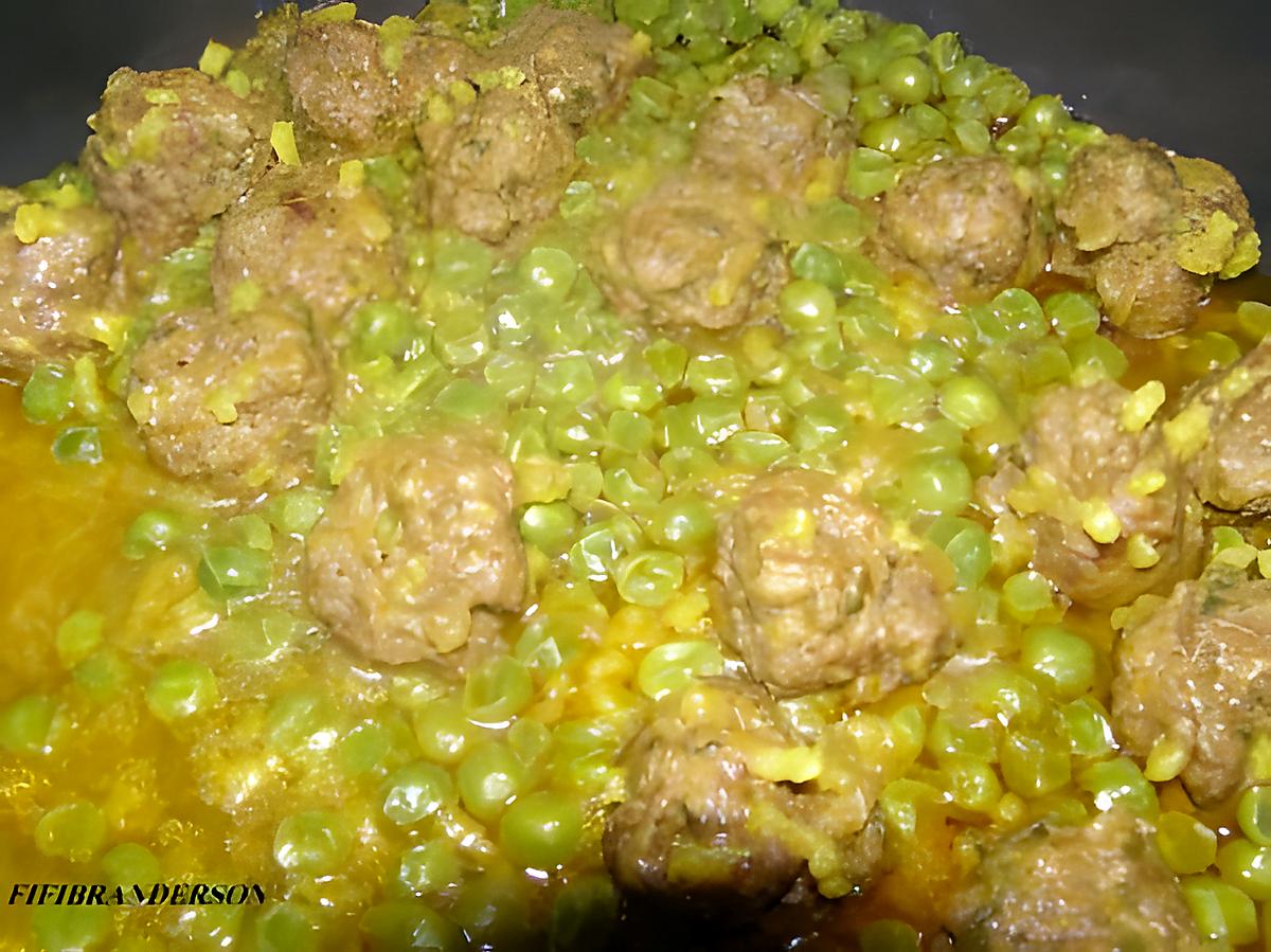 recette Boulettes de viande hache et petits pois