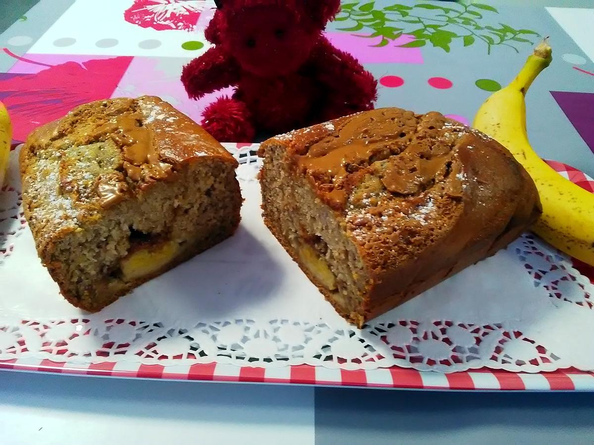 recette Gâteau aux bananes  nappée de pâte  spéculoos