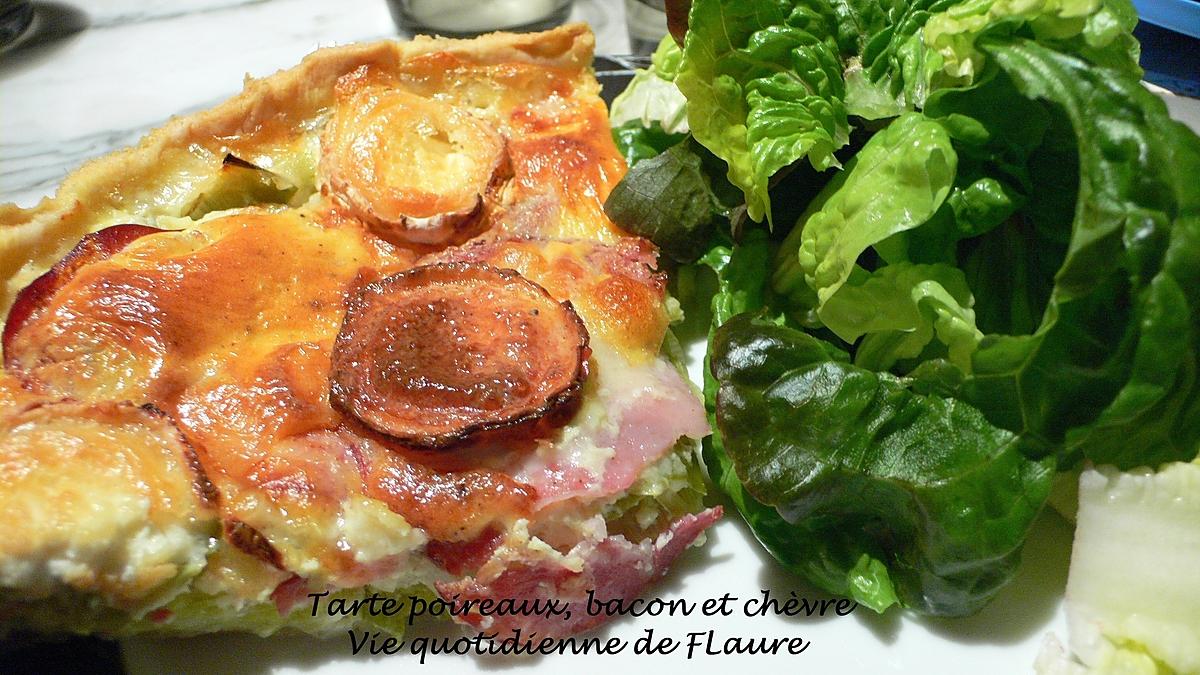 recette Tarte poireaux, bacon et chèvre