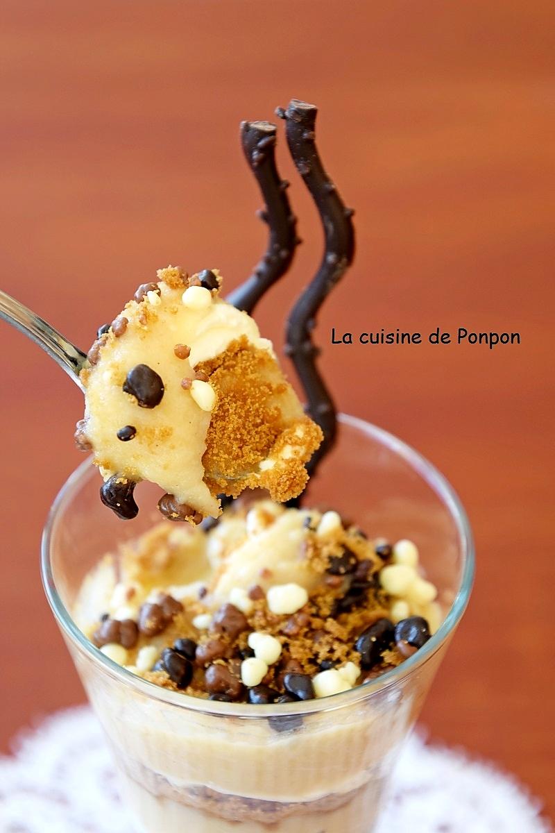 recette Verrine de crème mascarpone, beurre de pomme et spéculoos