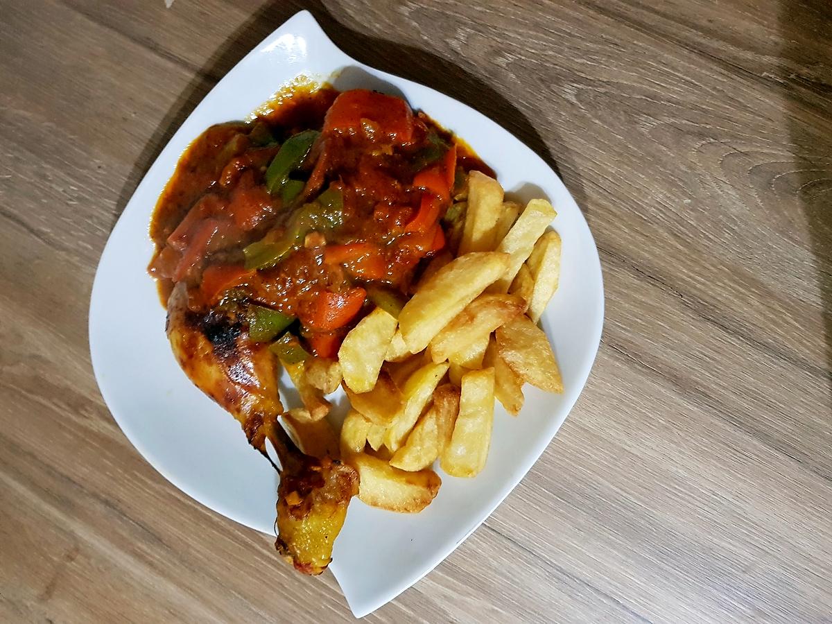 recette Cuisse de poulet sauce poivron