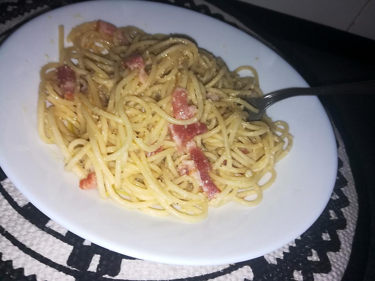 recette Spaghettis aux lardons sauce au citron et au parmesan