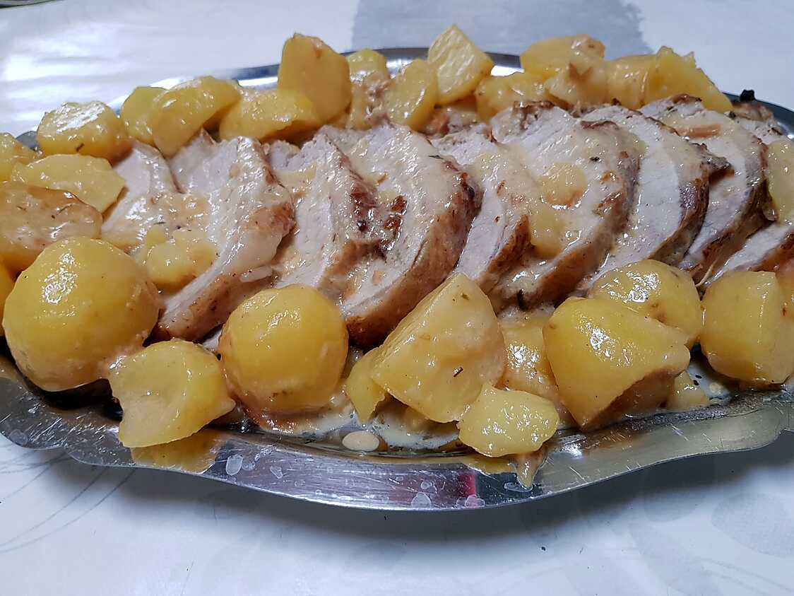 Recette de Rôti de porc au lait et aux pommes de terre