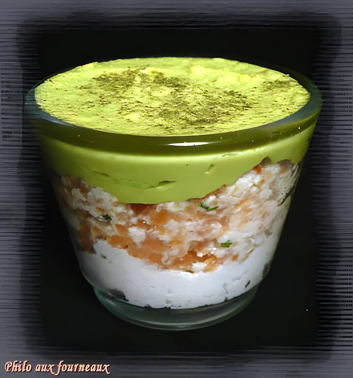 recette Verrine à l'avocat, au saumon fumé & au fromage frais