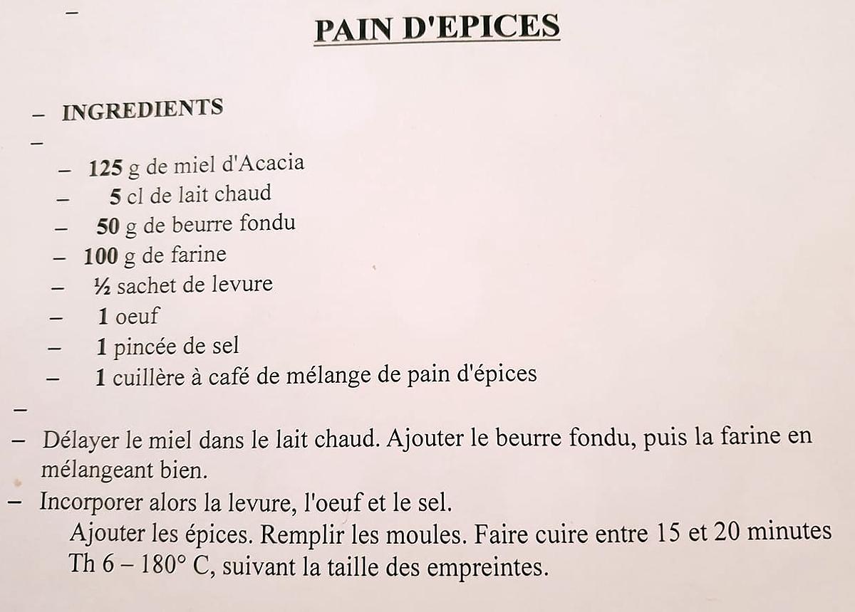 recette Petit Bonhomme En Pain d' Épices