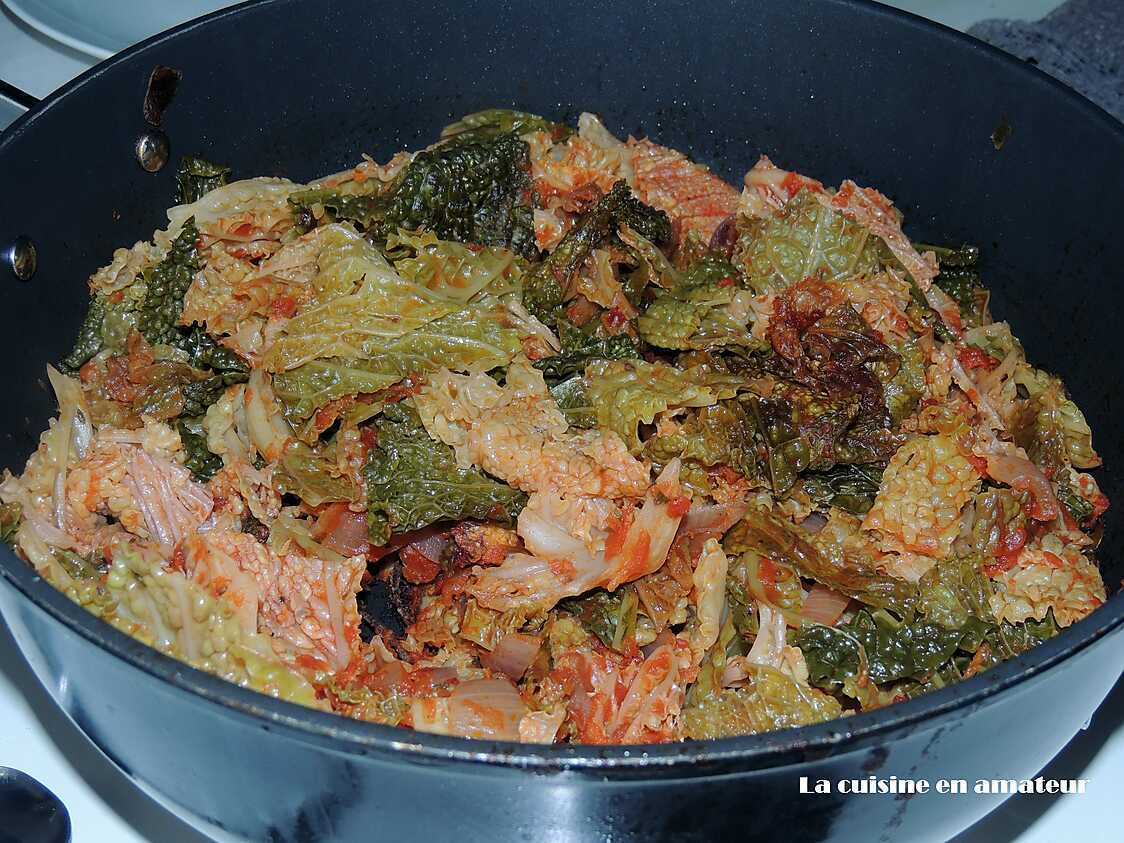 Recette de Chou vert à la tomate