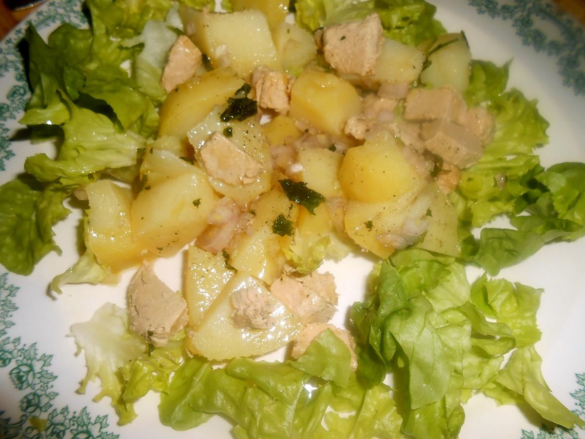 recette SALADE DE POMMES DE TERRE AU FOIE GRAS