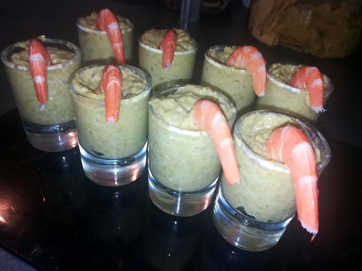 recette Verrine d'haricots vert et crevettes