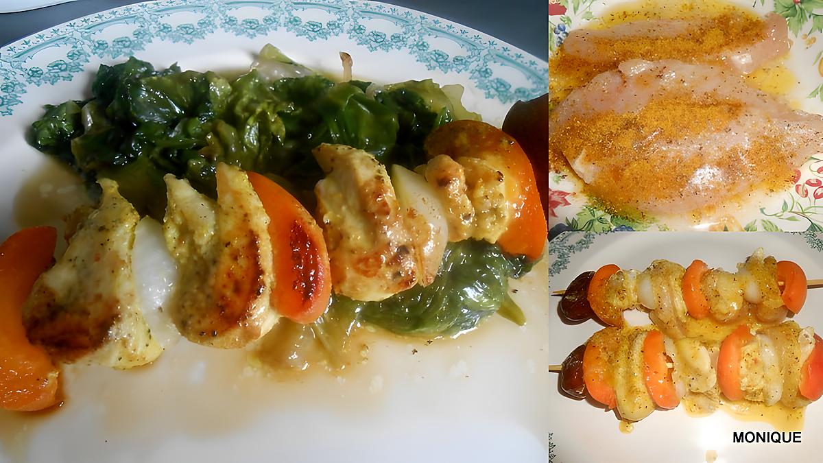 recette BROCHETTES DE POULET MARINEES AUX ABRICOTS