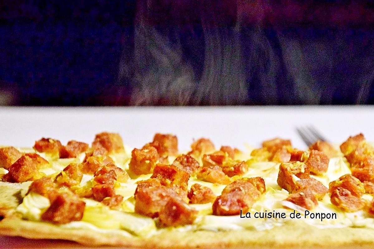 recette Flammekueche alsacienne aux lardons et oignons