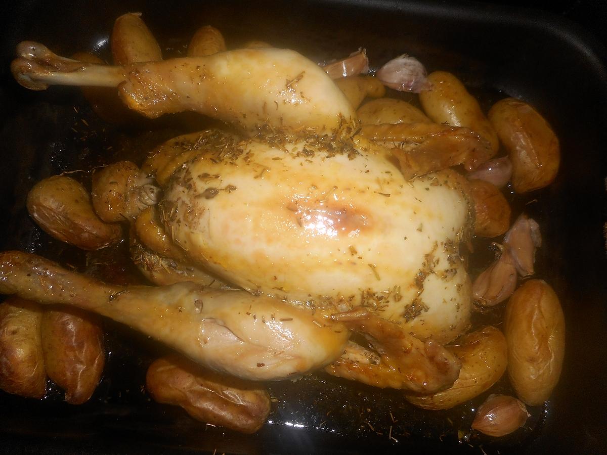 recette Poulet roti façon grand mére