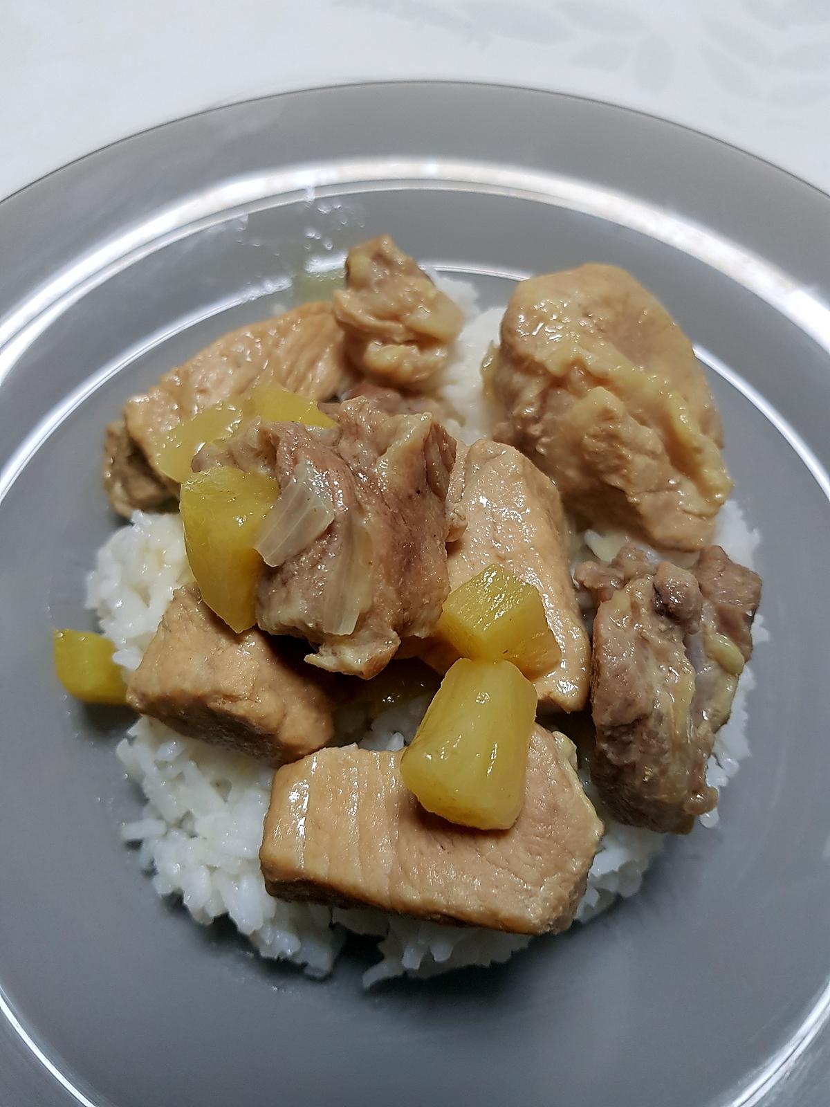 recette Sauté de porc à l'ananas et au curry