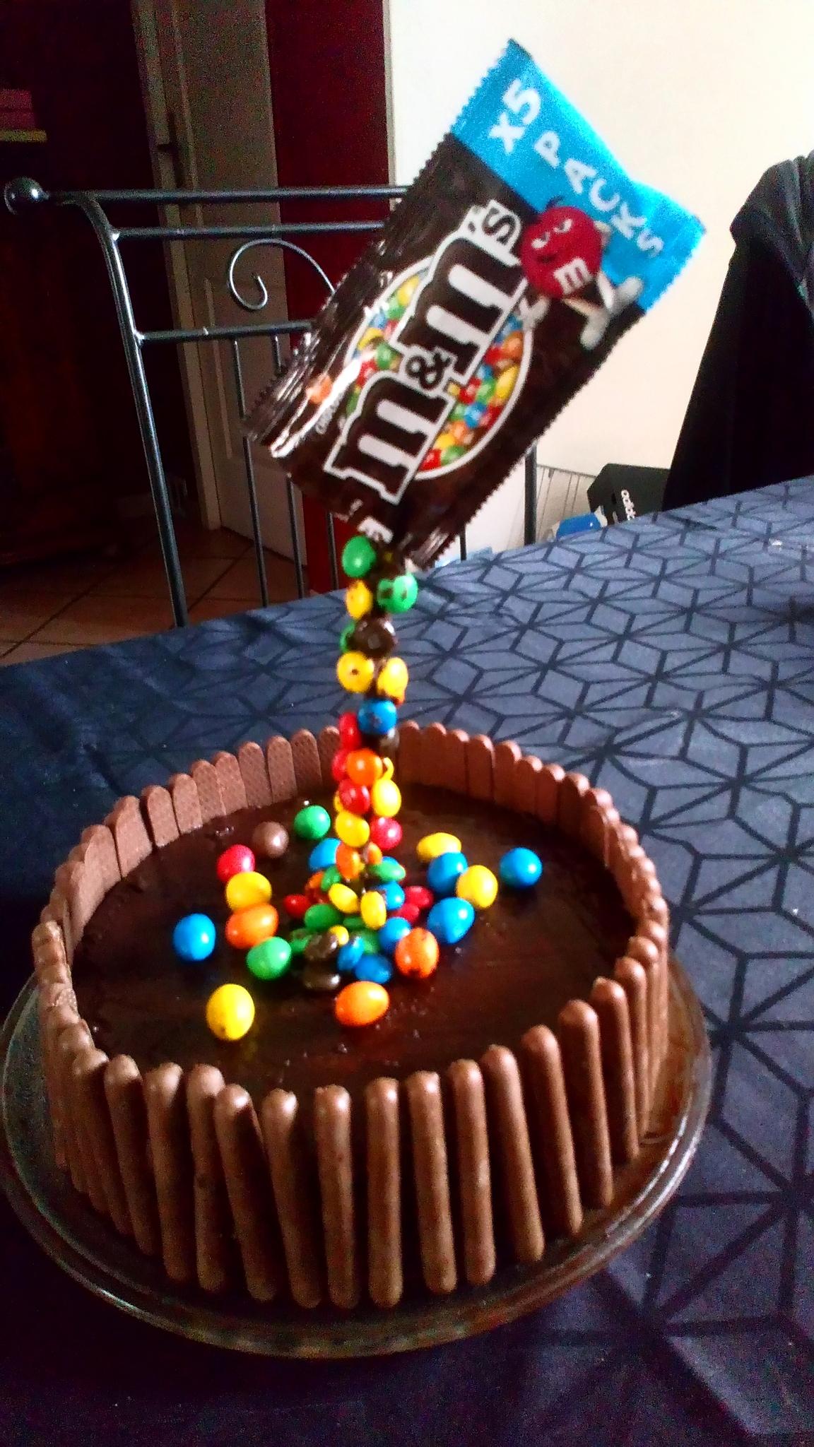 recette Gravity cake M&M 's - signe l' atelier de Roxane