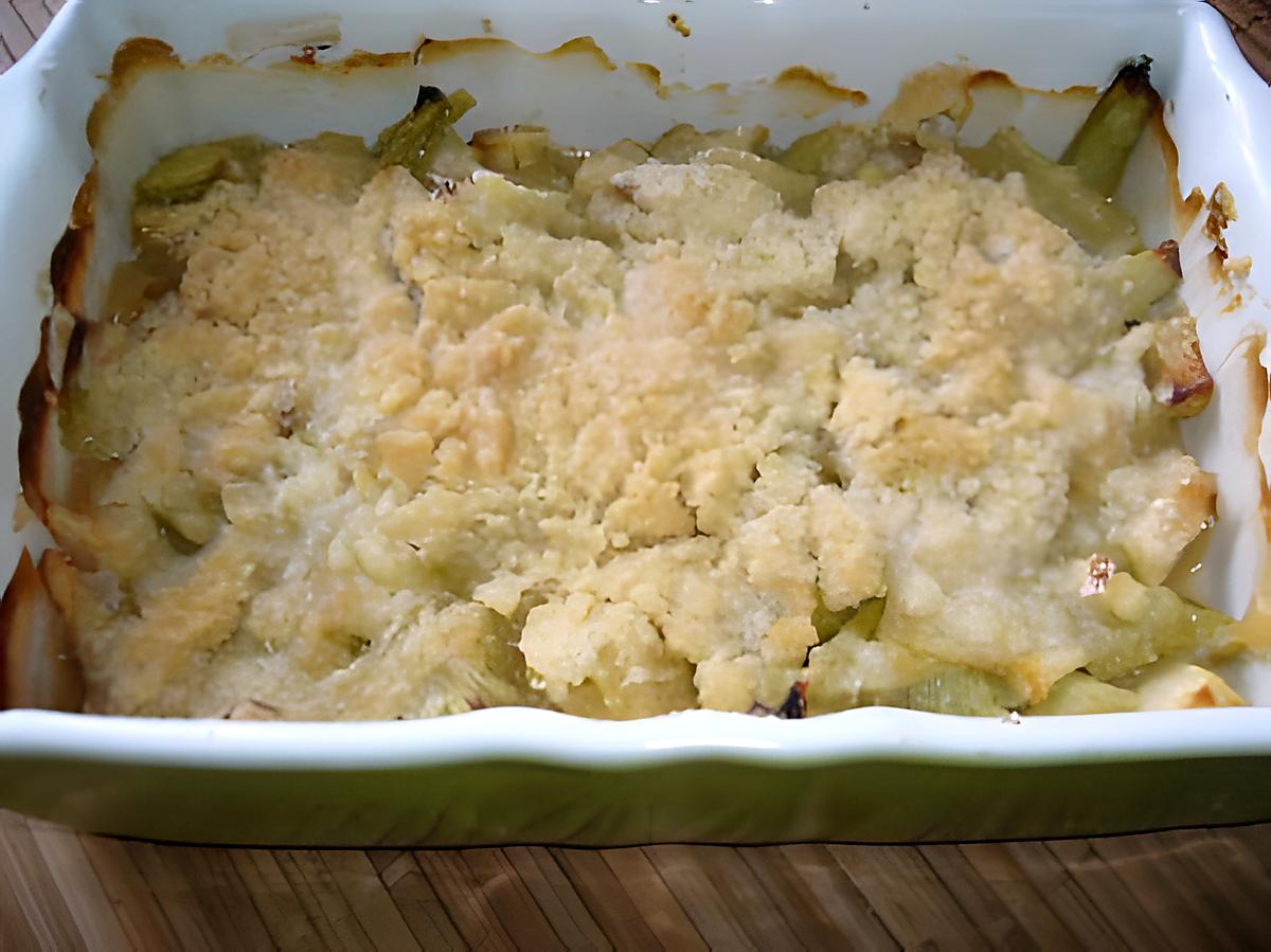 recette Crumble à la rhubarbe et à la pomme