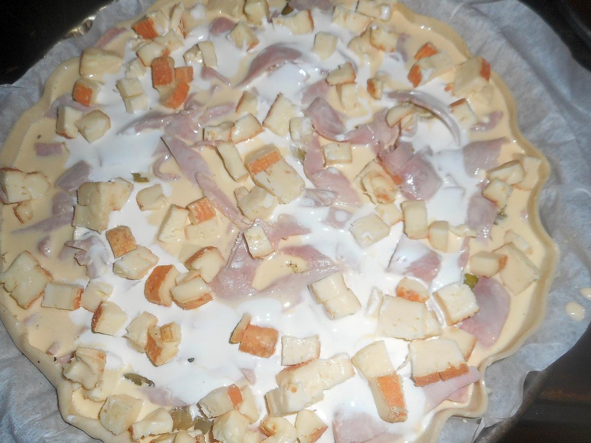 recette Quiche aux poireaux,jambon,maroilles