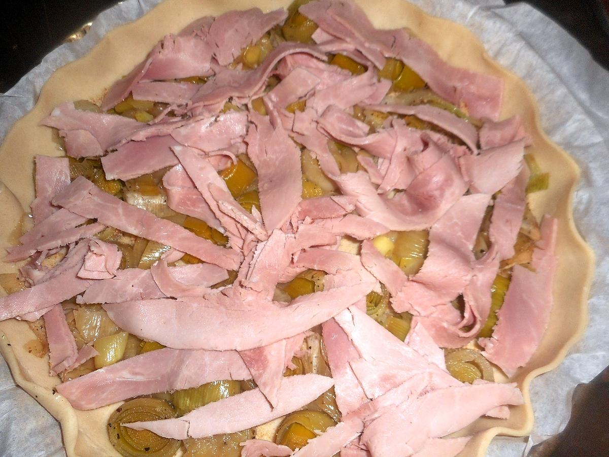 recette Quiche aux poireaux,jambon,maroilles