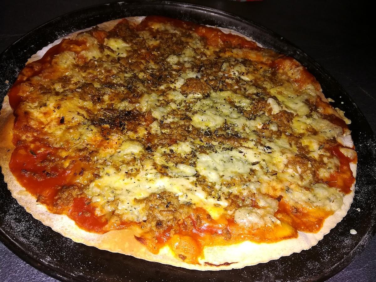 recette Pizza a la viande haché et au MONTCADI