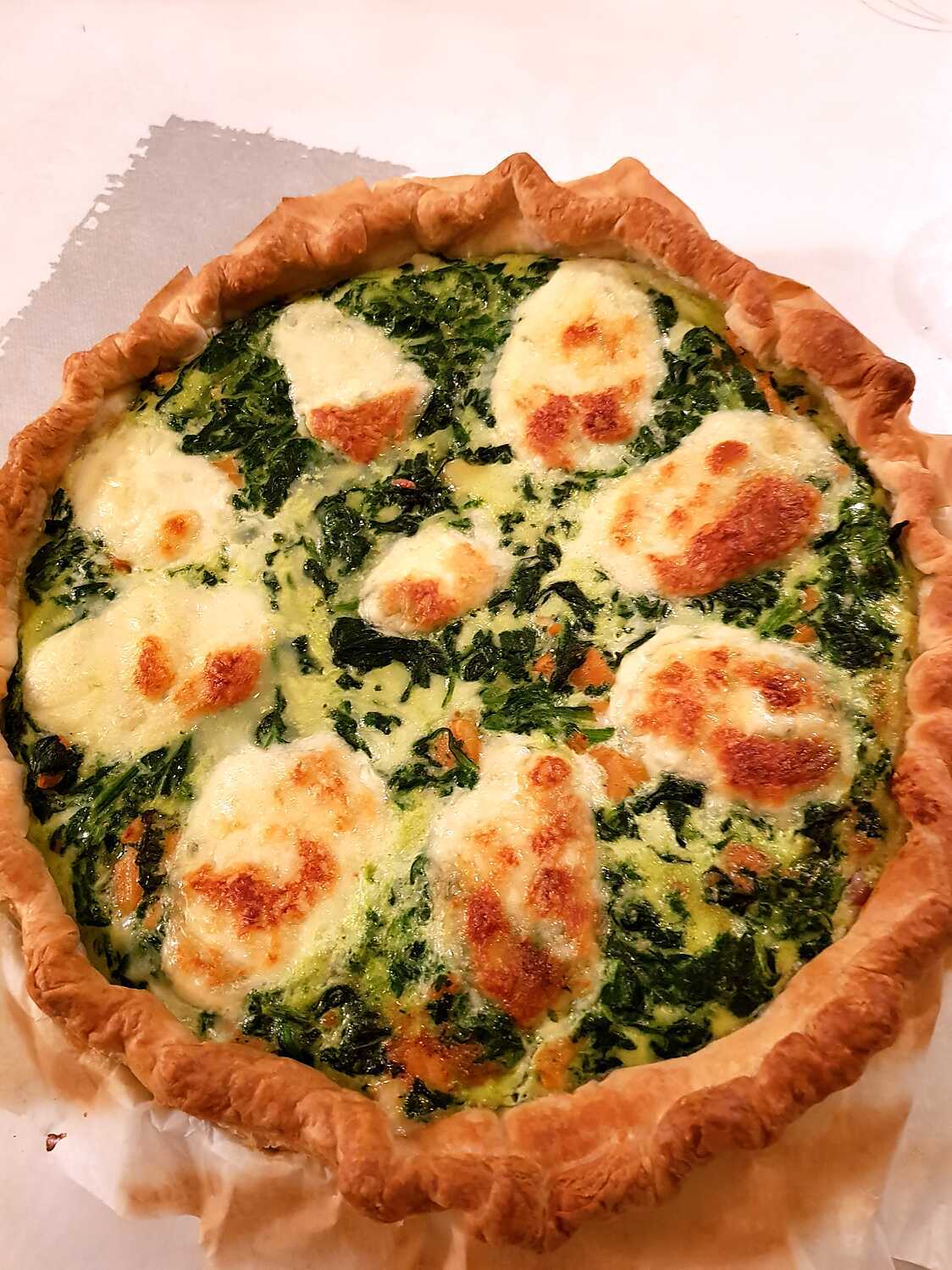 Quiche aux épinards et à la truite fumée