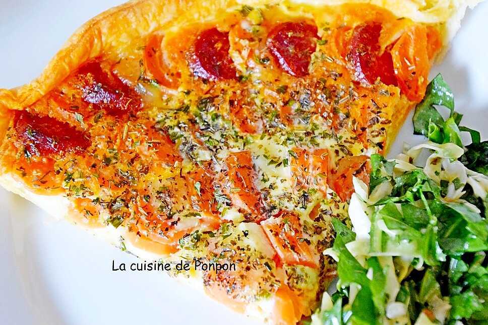 recette Tarte aux carottes, chorizo et mozza