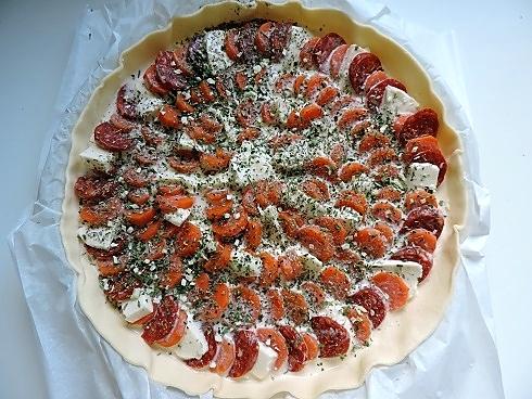 recette Tarte aux carottes, chorizo et mozza