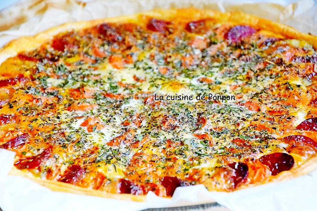 recette Tarte aux carottes, chorizo et mozza