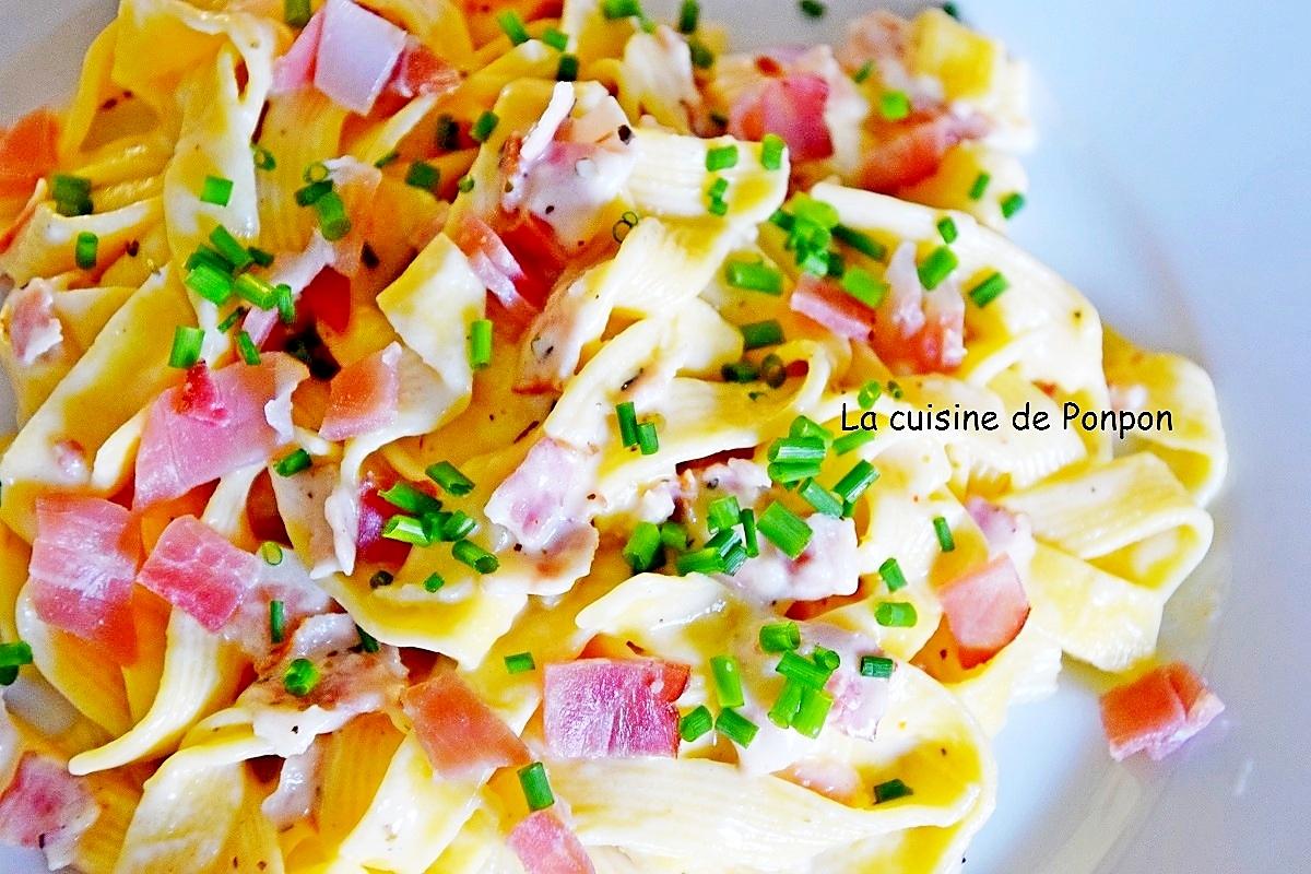 recette Tagliatelles au jambon cru, sauce mozza