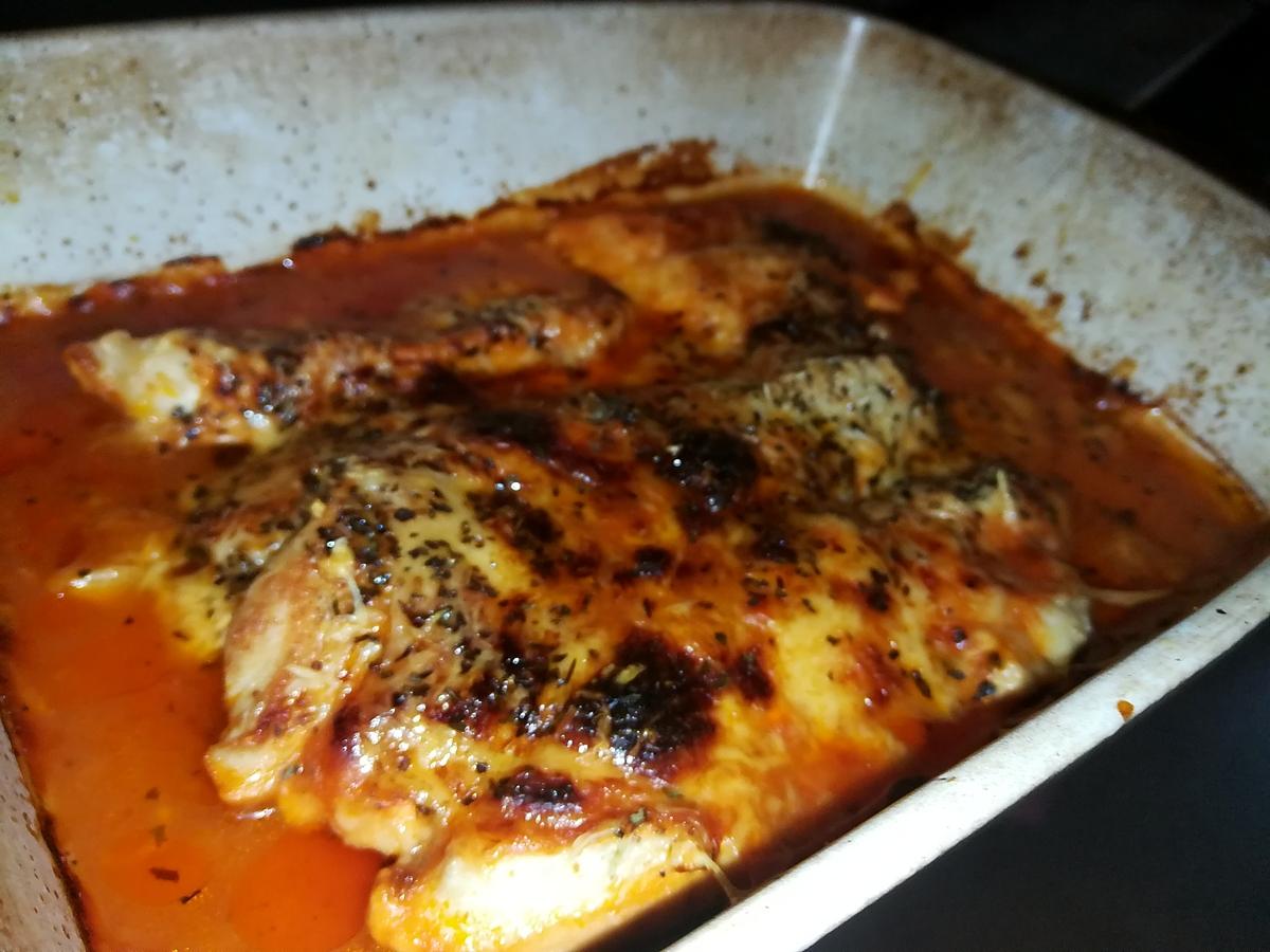 recette Gratin de blancs de poulet a la sauce tomate