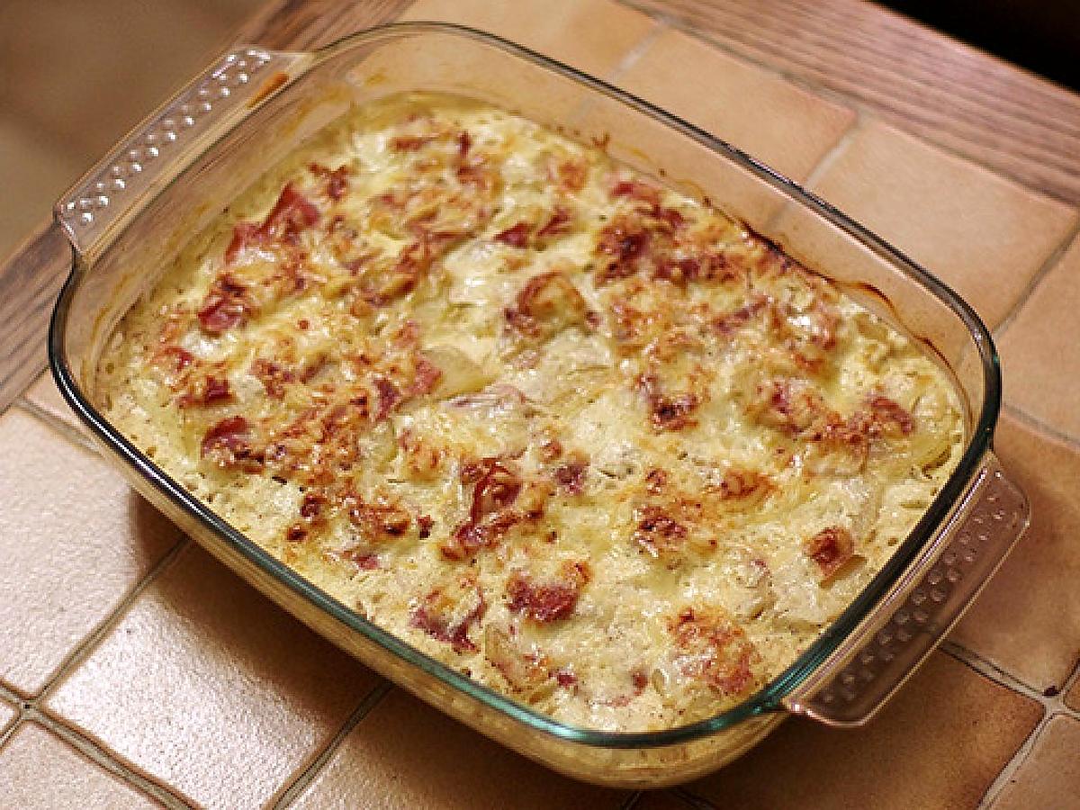 recette Gratin dauphinois aux jambon cru