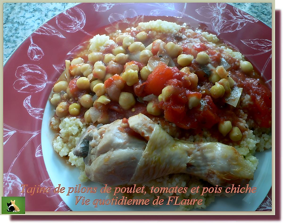 recette Tajine de pilons de poulet, tomates et pois chiche