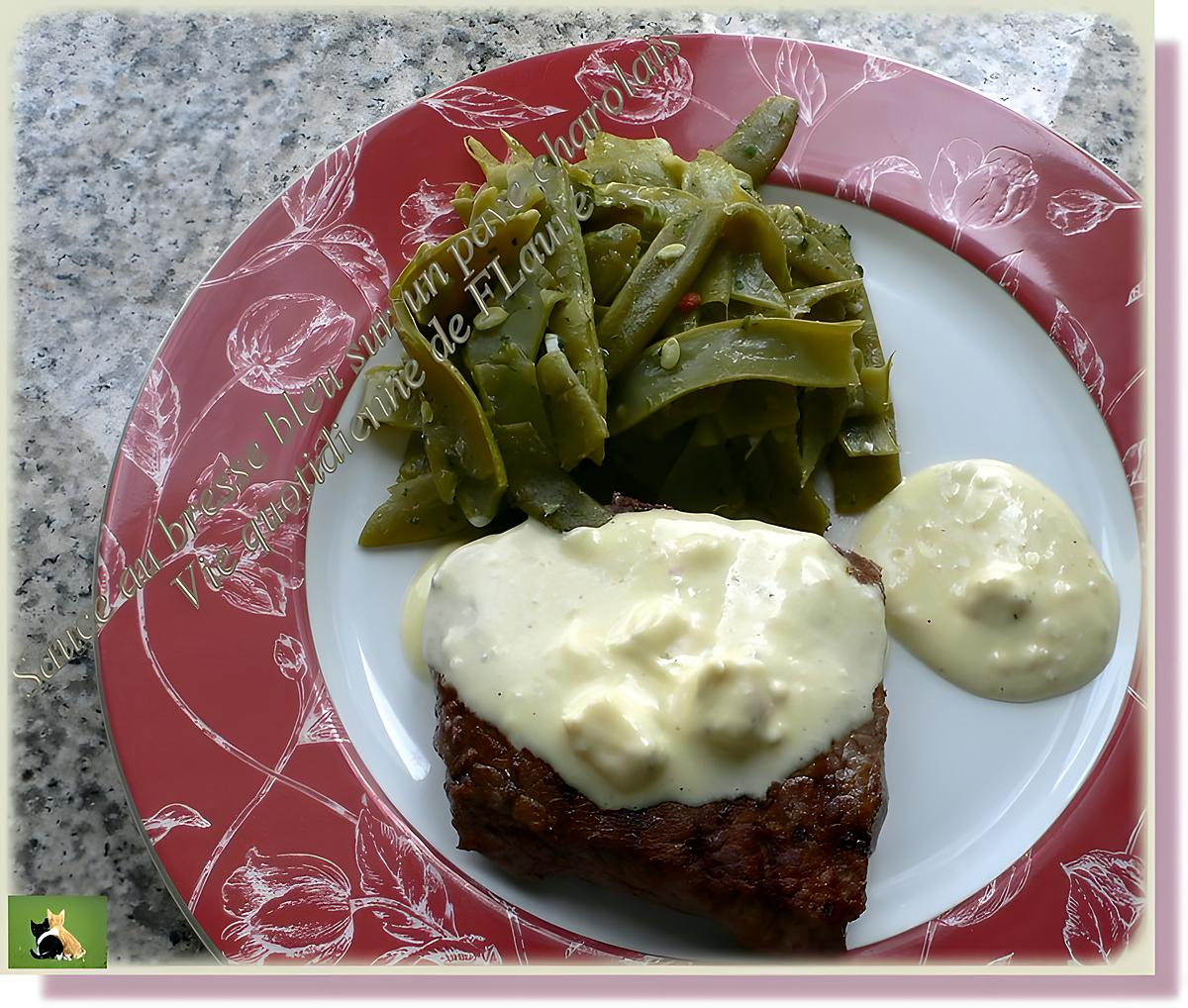 recette Sauce au Bresse bleu sur un pavé de charolais