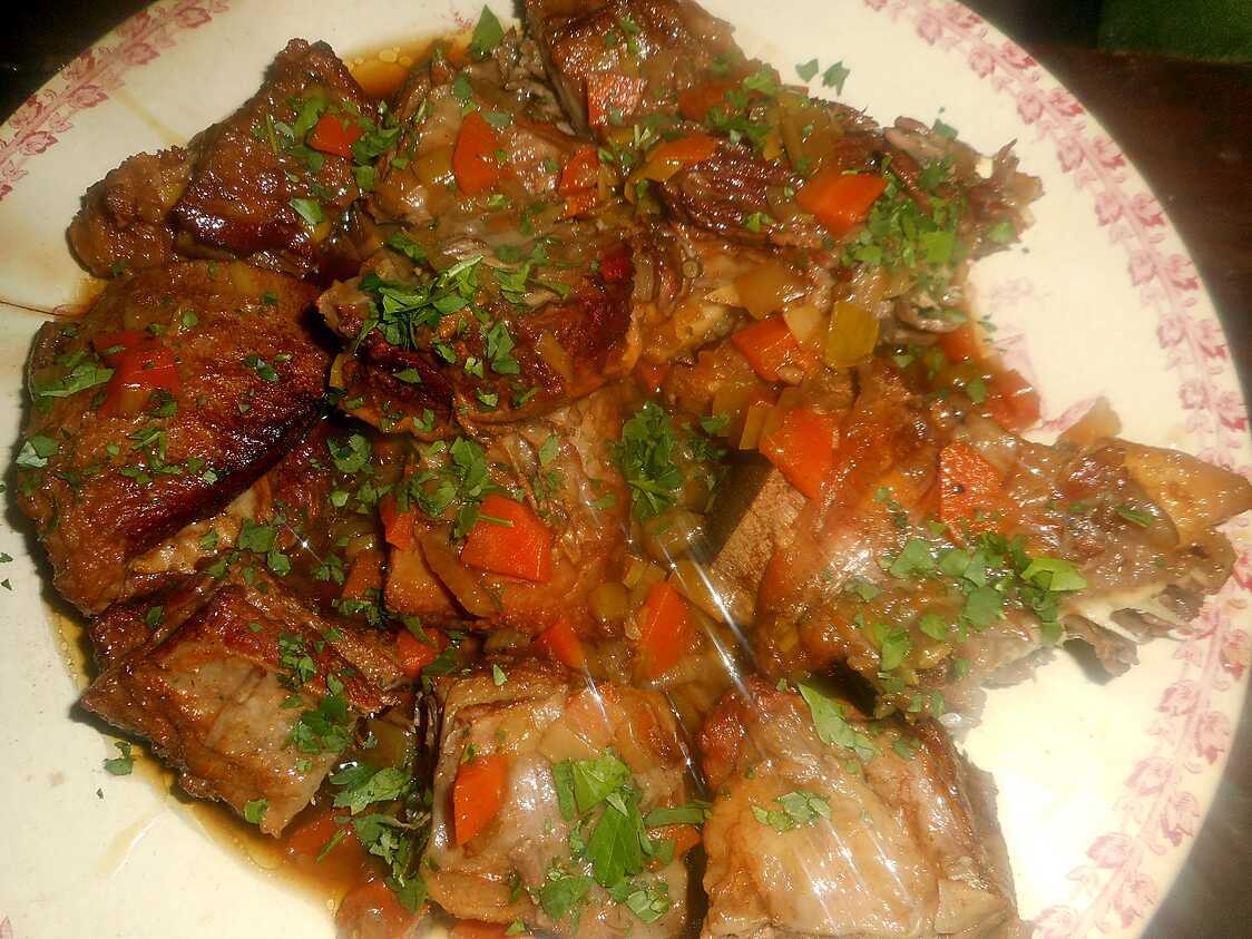Recette de Plat de cote de boeuf braisé à la biére brune
