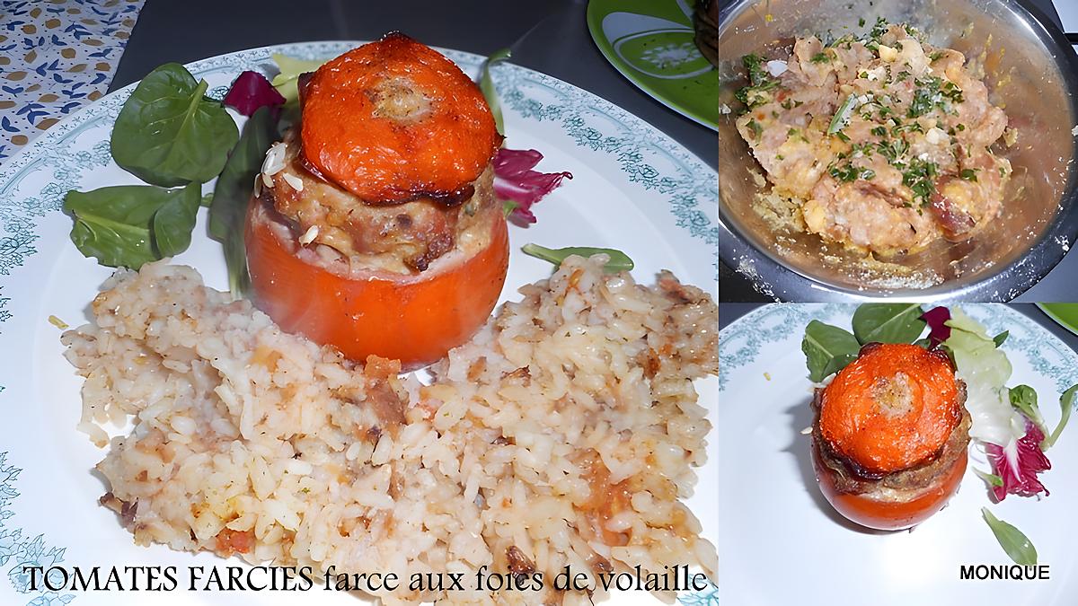 recette TOMATES FARCIES (farce au foies de volaille)