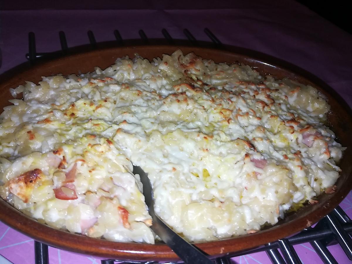 recette Gratin d'avoine au chèvre et au bacon