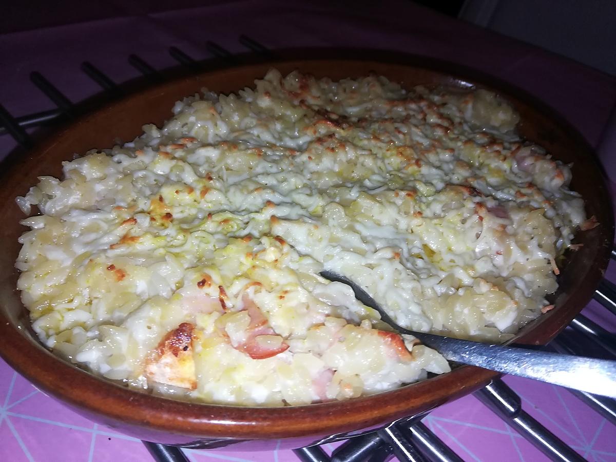 recette Gratin d'avoine au chèvre et au bacon