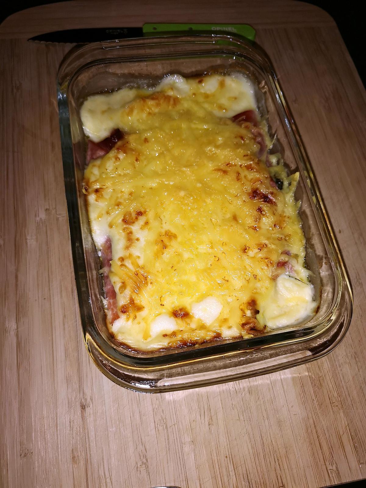 recette gratin de jambon poireaux