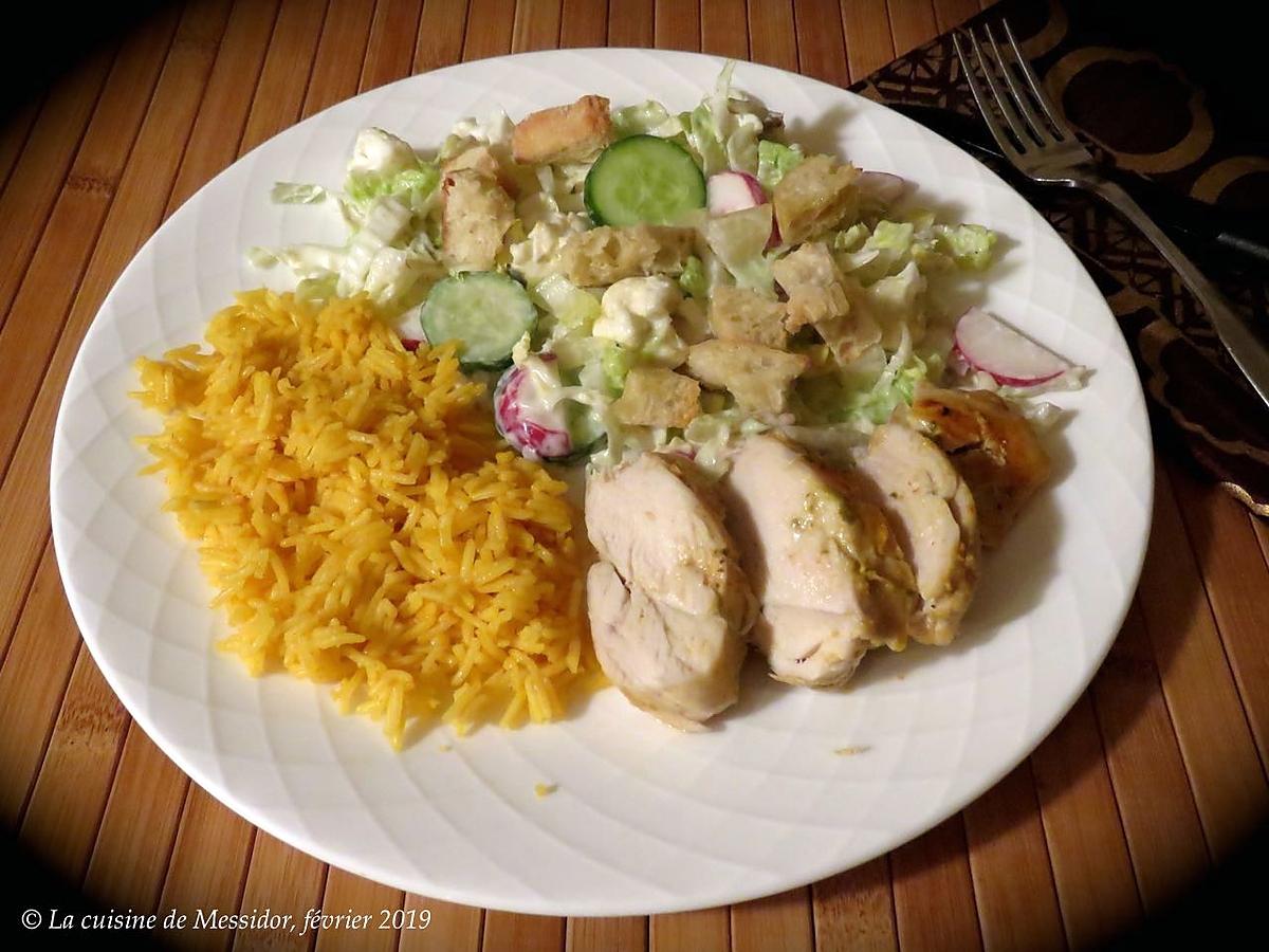 recette Poulet tendre sur salade craquante +