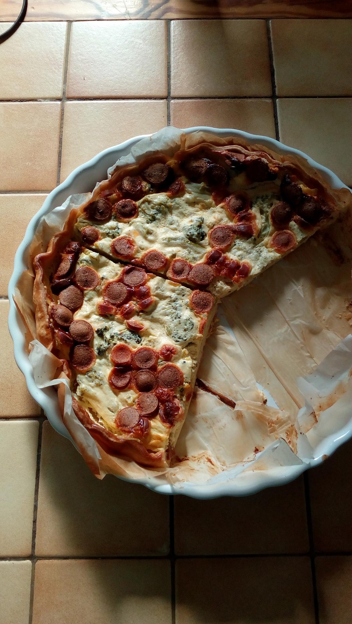 recette Tarte brocolis- knakis