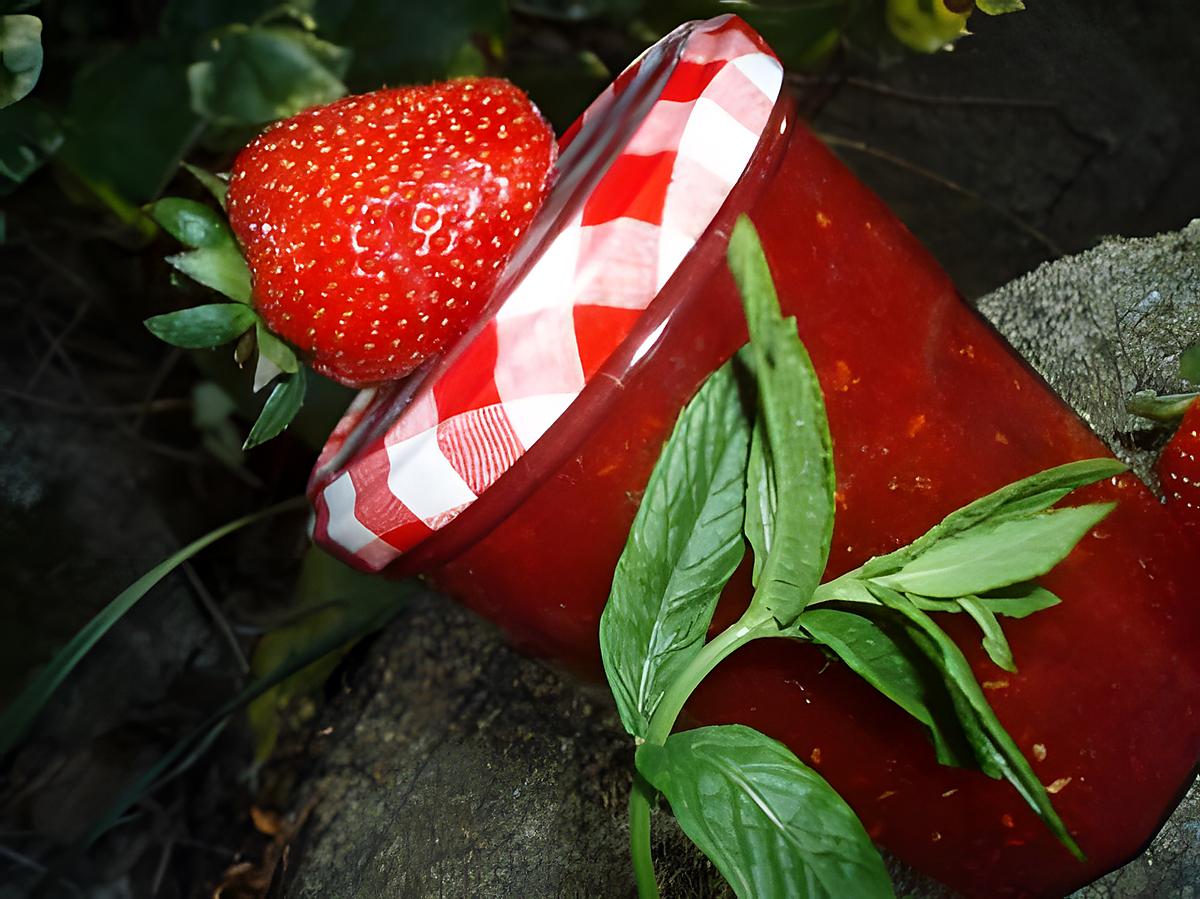 recette Confiture fraise & framboise aromatisée à la menthe en MAP