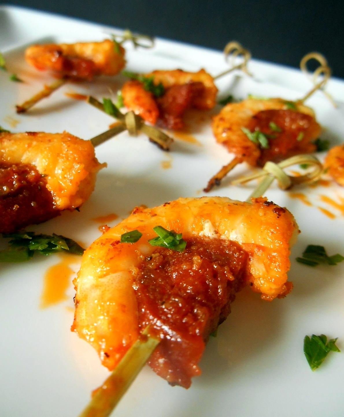 recette Brocttes de crevettes au chorizos