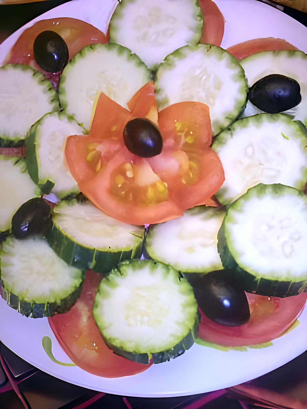 recette salade de concombres aux tomates