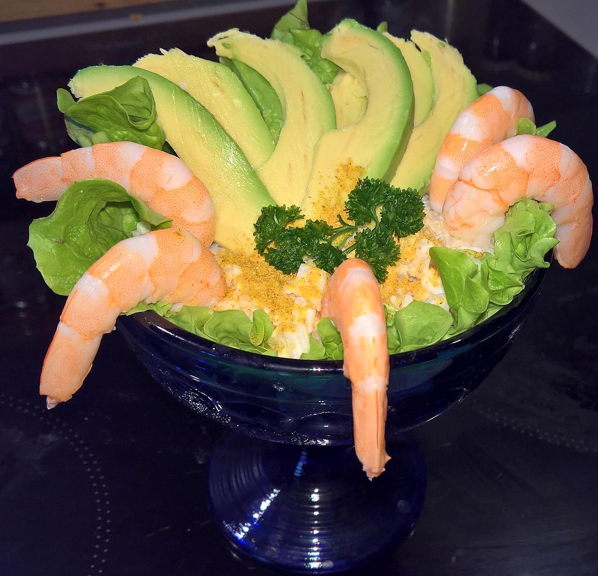 recette COUPE FRAICHEUR RIZ AVOCAT CREVETTES SAFRANÉ...