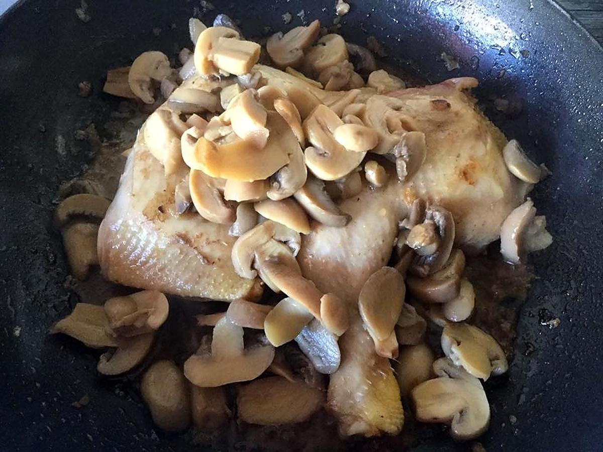 recette CUISSES DE POULET à la sauce AUX CHAMPIGNONS