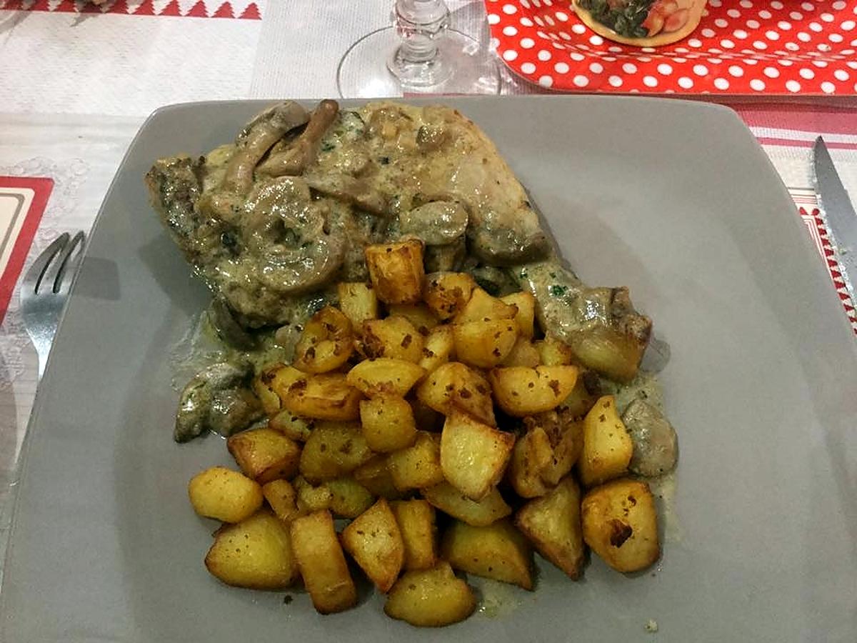 recette CUISSES DE POULET à la sauce AUX CHAMPIGNONS