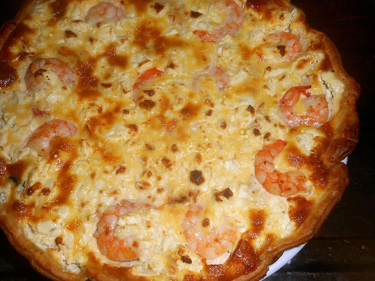 recette Quiche  crabe,crevettes, épinard et féta