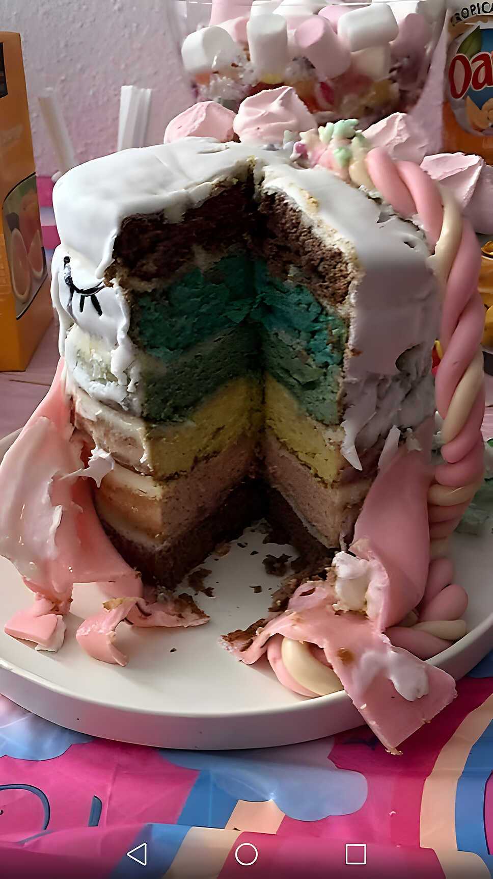recette Gâteau arc en ciel