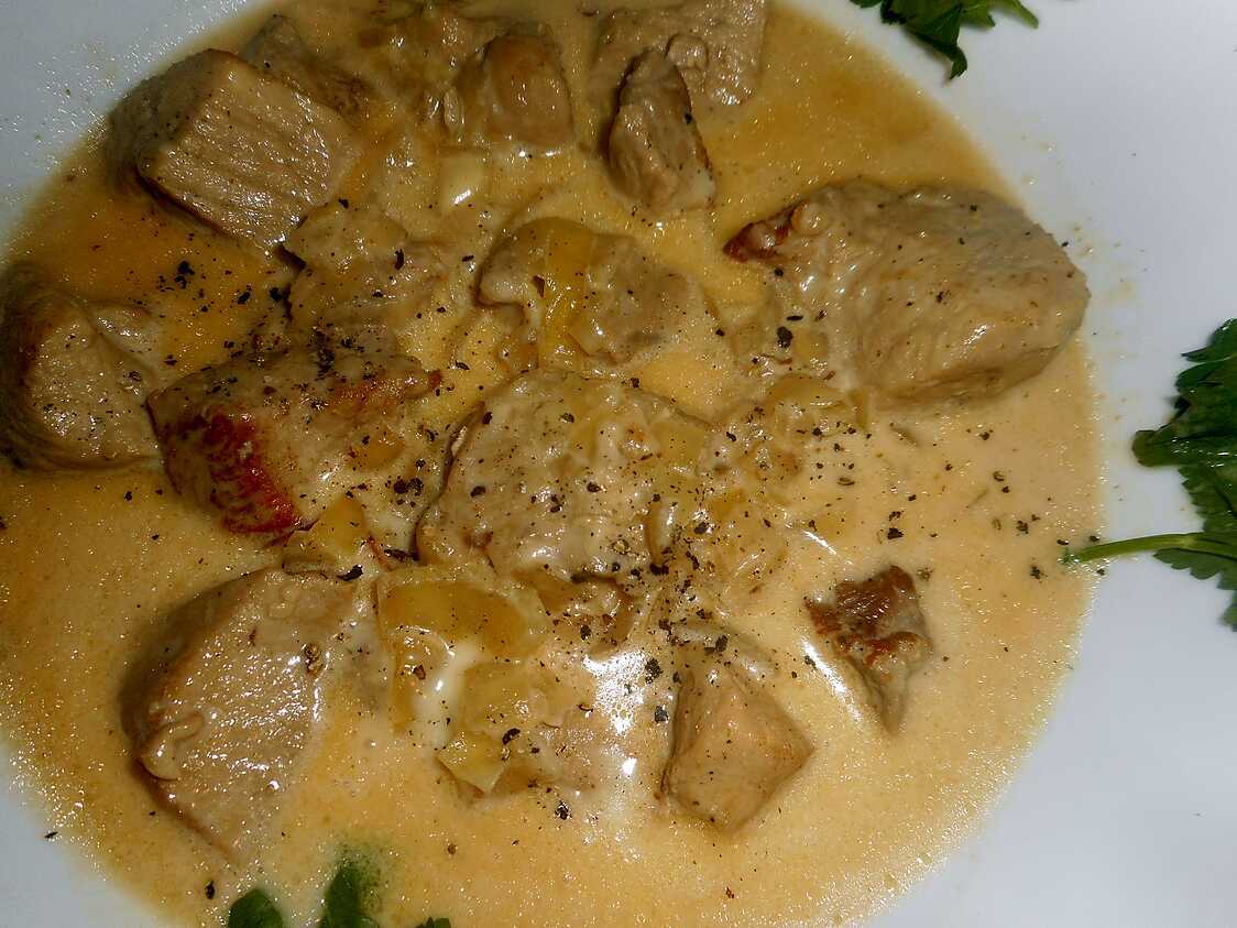 Recette de Sauté de porc au maroilles et à la bière