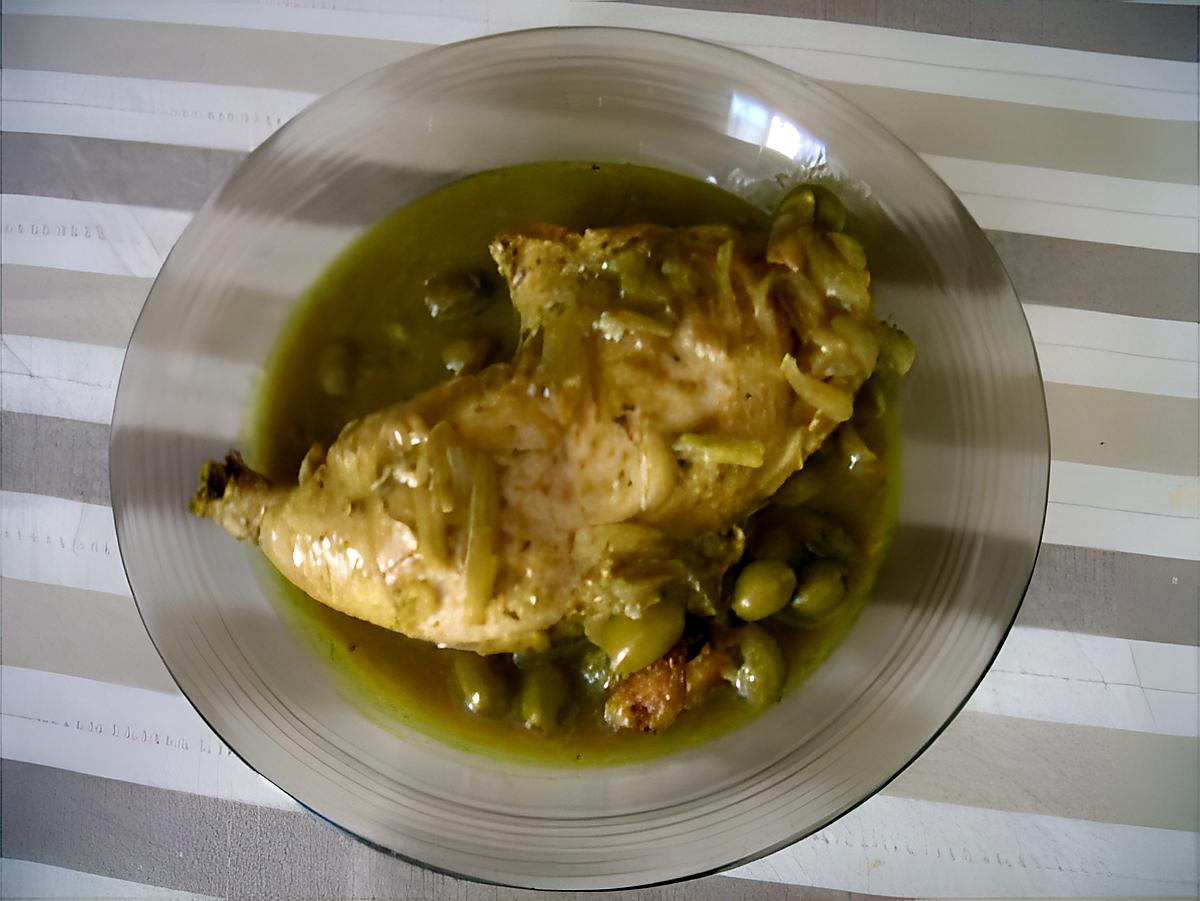 recette tajine de poulet aux olives vertes