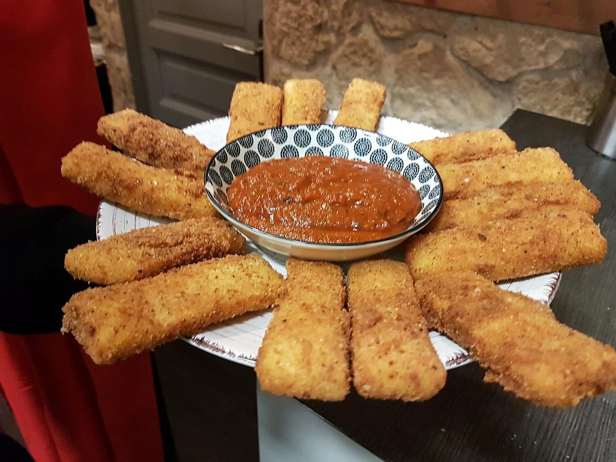 recette Frites de polenta, coulis de tomates au basilic