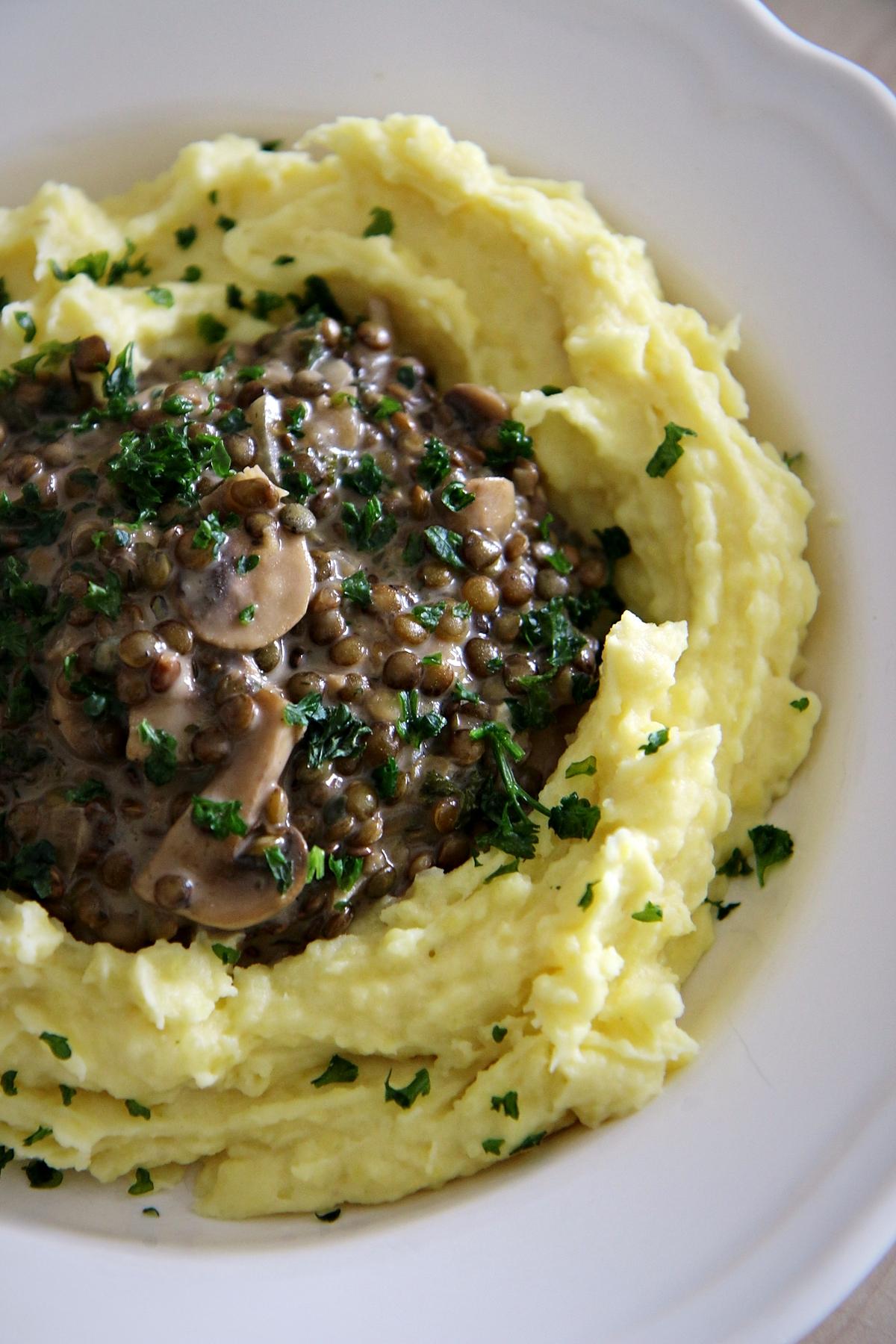 recette Lentilles Crémeuses aux Champignons